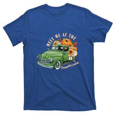 Meet Me At The Pumpkin Patch Cute Vintage Pickup Truck Fall Gift T-Shirt