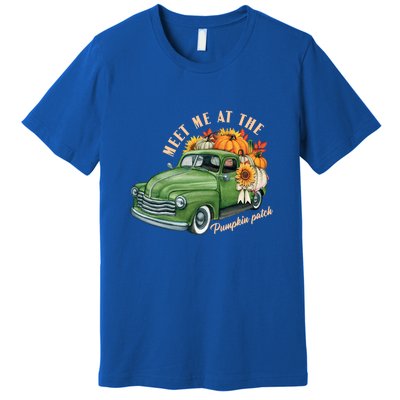 Meet Me At The Pumpkin Patch Cute Vintage Pickup Truck Fall Gift Premium T-Shirt