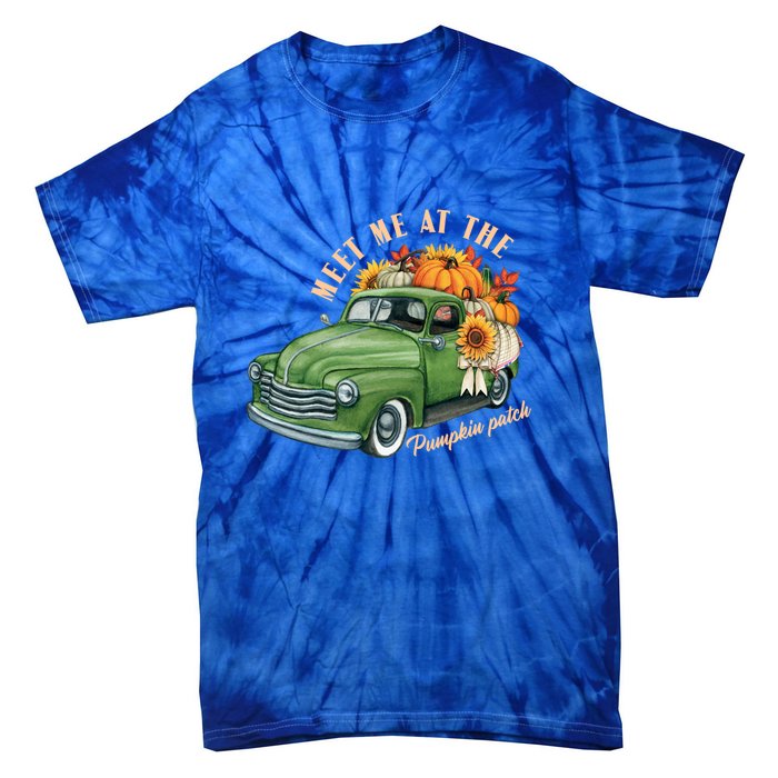 Meet Me At The Pumpkin Patch Cute Vintage Pickup Truck Fall Gift Tie-Dye T-Shirt