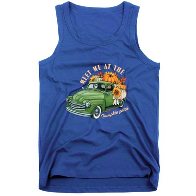 Meet Me At The Pumpkin Patch Cute Vintage Pickup Truck Fall Gift Tank Top