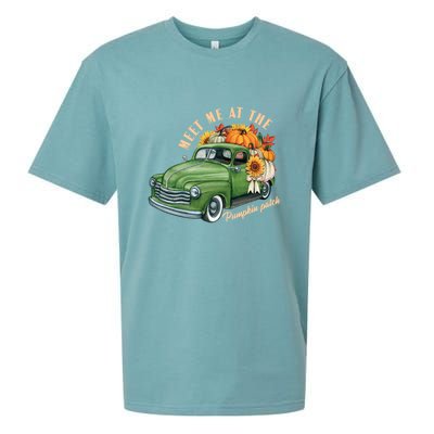 Meet Me At The Pumpkin Patch Cute Vintage Pickup Truck Fall Gift Sueded Cloud Jersey T-Shirt