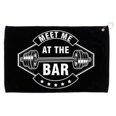 Meet Me At The Bar Barbell Weightlifting Dumbbell Gym Gift Grommeted Golf Towel