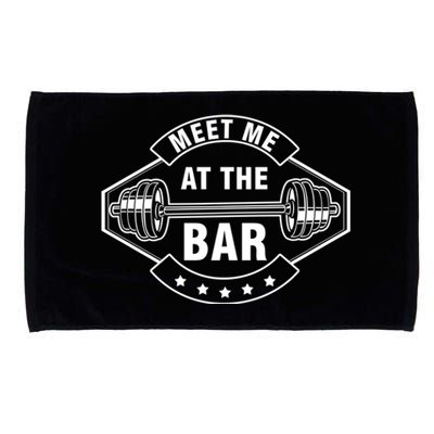 Meet Me At The Bar Barbell Weightlifting Dumbbell Gym Gift Microfiber Hand Towel