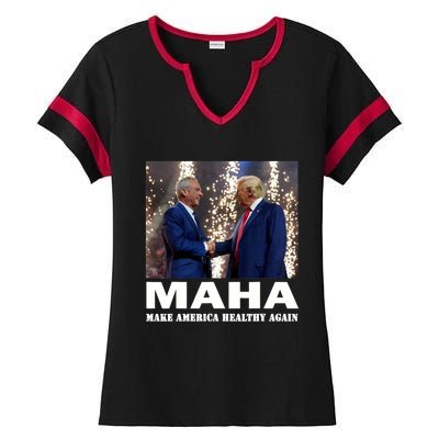 Maha Make America Healthy Again Trump 2024 Ladies Halftime Notch Neck Tee