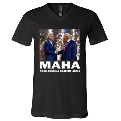 Maha Make America Healthy Again Trump 2024 V-Neck T-Shirt