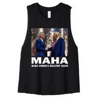 Maha Make America Healthy Again Trump 2024 Women's Racerback Cropped Tank