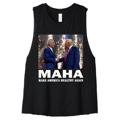 Maha Make America Healthy Again Trump 2024 Women's Racerback Cropped Tank