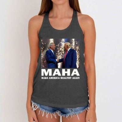 Maha Make America Healthy Again Trump 2024 Women's Knotted Racerback Tank