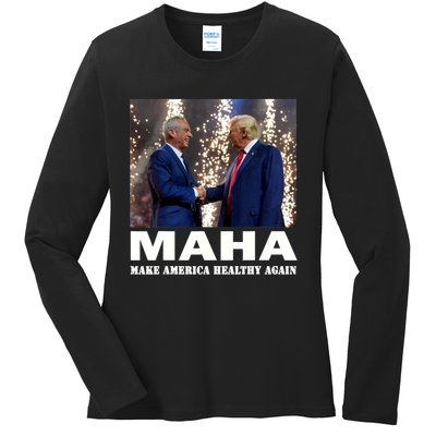 Maha Make America Healthy Again Trump 2024 Ladies Long Sleeve Shirt