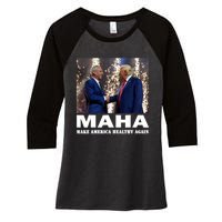 Maha Make America Healthy Again Trump 2024 Women's Tri-Blend 3/4-Sleeve Raglan Shirt