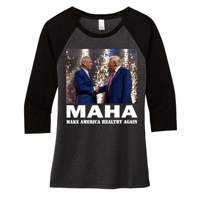 Maha Make America Healthy Again Trump 2024 Women's Tri-Blend 3/4-Sleeve Raglan Shirt