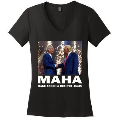 Maha Make America Healthy Again Trump 2024 Women's V-Neck T-Shirt