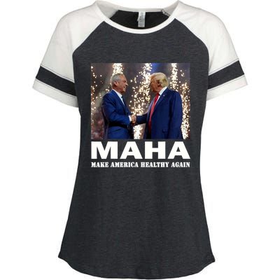 Maha Make America Healthy Again Trump 2024 Enza Ladies Jersey Colorblock Tee