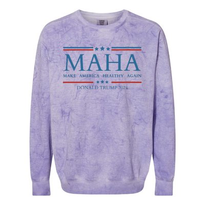 Maha Make America Healthy Again Colorblast Crewneck Sweatshirt