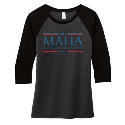 Maha Make America Healthy Again Women's Tri-Blend 3/4-Sleeve Raglan Shirt