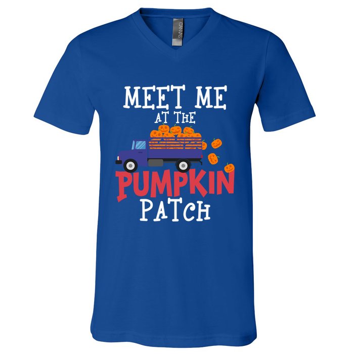 Meet Me At The Pumpkin Patch Extreme Fall Lover Cute Gift V-Neck T-Shirt