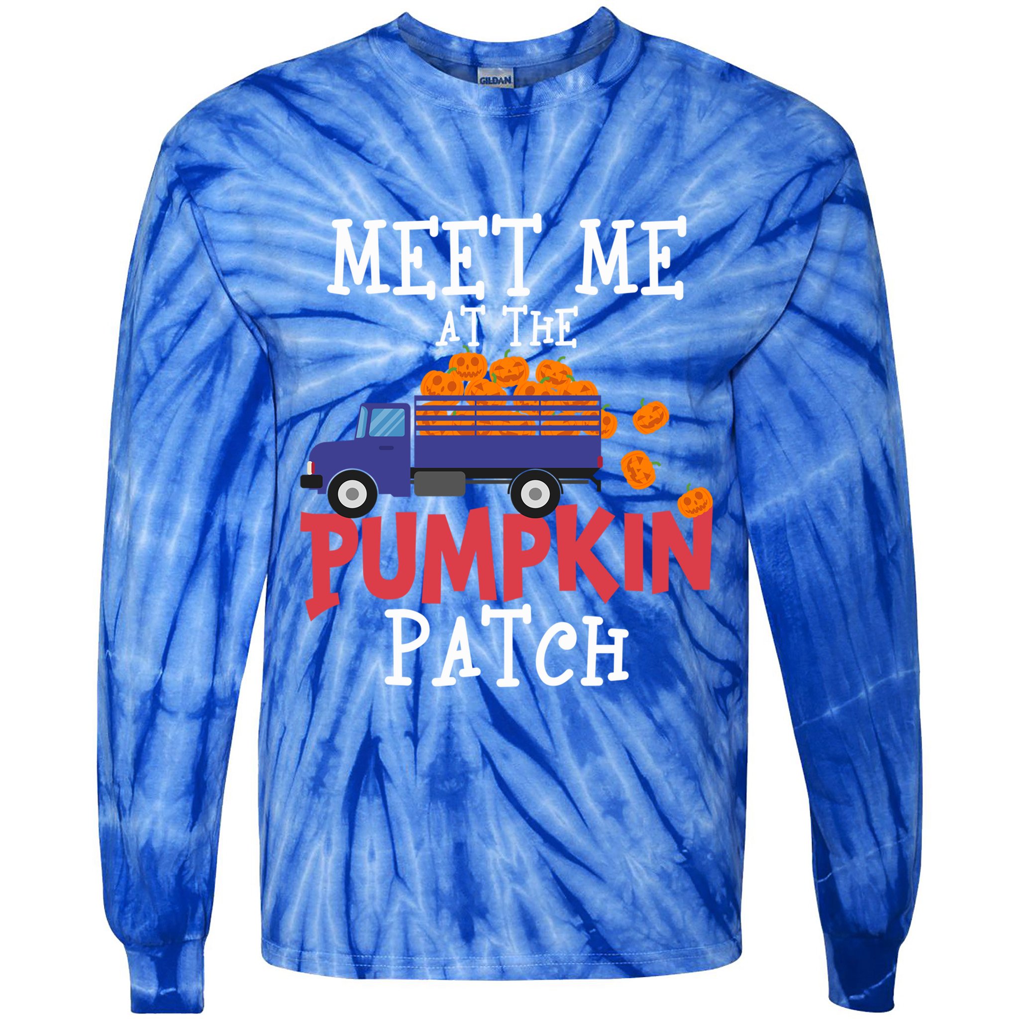 Meet Me At The Pumpkin Patch Extreme Fall Lover Cute Gift Tie-Dye Long Sleeve Shirt