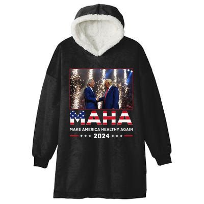 Maha Make America Healthy Again Trump Kennedy 2024 Gift Hooded Wearable Blanket