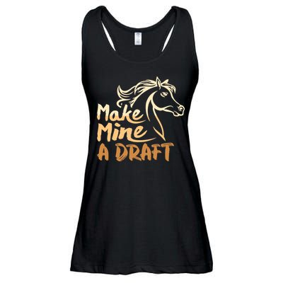 Make Mine A Draft Horse Lover Equestrian Funny Ladies Essential Flowy Tank
