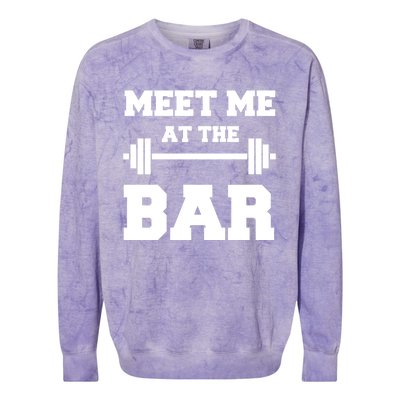 Meet Me At The Bar Cool Gym Pun Design For Weight Lifters Gift Colorblast Crewneck Sweatshirt