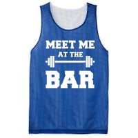 Meet Me At The Bar Cool Gym Pun Design For Weight Lifters Gift Mesh Reversible Basketball Jersey Tank