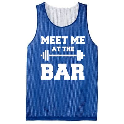 Meet Me At The Bar Cool Gym Pun Design For Weight Lifters Gift Mesh Reversible Basketball Jersey Tank