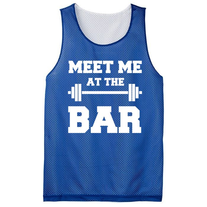 Meet Me At The Bar Cool Gym Pun Design For Weight Lifters Gift Mesh Reversible Basketball Jersey Tank