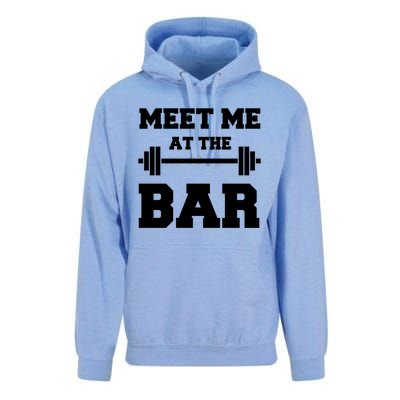 Meet Me At The Bar Cool Gym Pun Design For Weight Lifters Gift Unisex Surf Hoodie