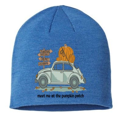 Meet Me At The Pumpkin Patch Funny Halloween Fall Gift Sustainable Beanie