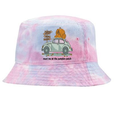 Meet Me At The Pumpkin Patch Funny Halloween Fall Gift Tie-Dyed Bucket Hat