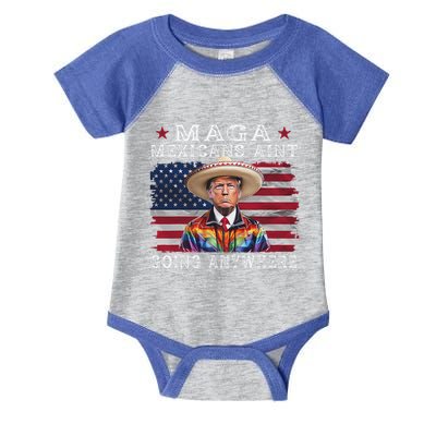 Maga Mexicans AinT Going Anywhere Infant Baby Jersey Bodysuit