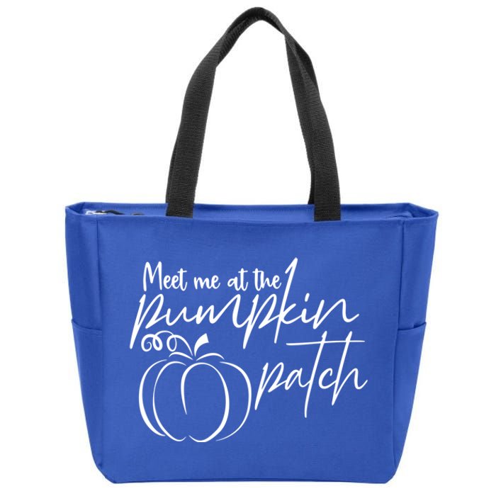 Meet Me At The Pumpkin Patch Funny Thanksgiving Gift Zip Tote Bag