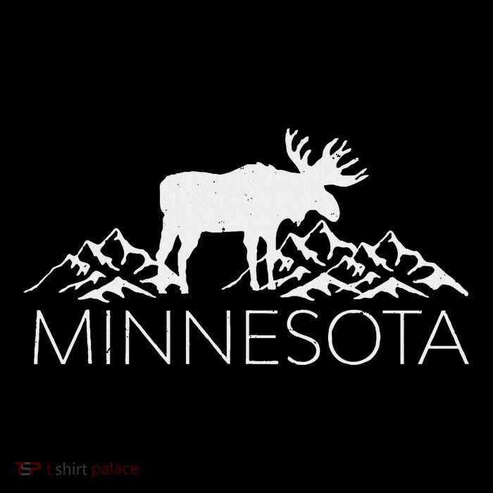 Minnesota Moose And Mountains Souvenir Nature Tall T-Shirt