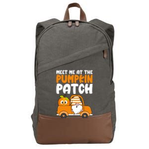 Meet Me At The Pumpkin Patch Gnome Truck Thanksgiving Gift Cotton Canvas Backpack