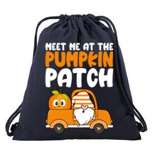 Meet Me At The Pumpkin Patch Gnome Truck Thanksgiving Gift Drawstring Bag