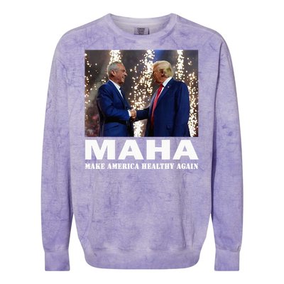 Maha Make America Healthy Again Colorblast Crewneck Sweatshirt