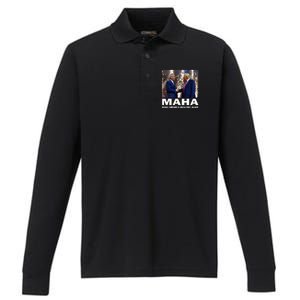 Maha Make America Healthy Again Performance Long Sleeve Polo