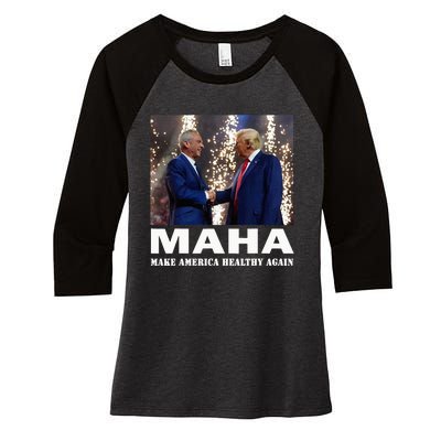 Maha Make America Healthy Again Women's Tri-Blend 3/4-Sleeve Raglan Shirt