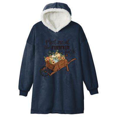 Meet Me At The Pumpkin Patch Graphic Cute Autumn Cool Gift Hooded Wearable Blanket