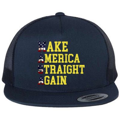 MASA Make America Straight Again Flat Bill Trucker Hat