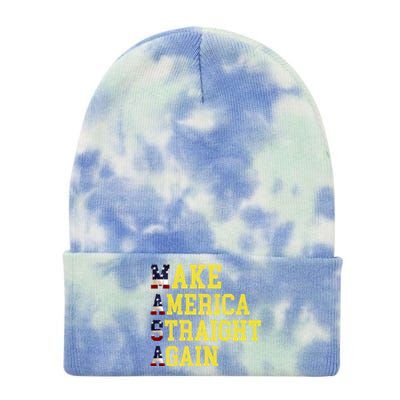 MASA Make America Straight Again Tie Dye 12in Knit Beanie