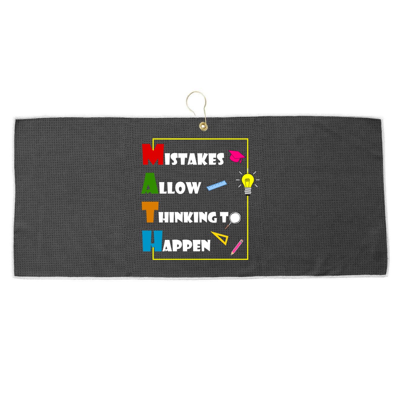 Math Mistakes Allow Thinking To Happen Large Microfiber Waffle Golf Towel