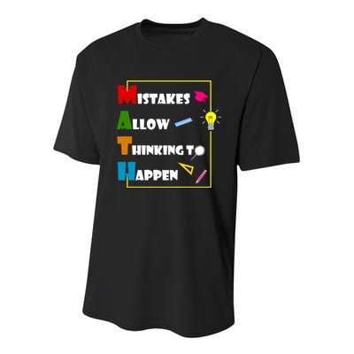 Math Mistakes Allow Thinking To Happen Youth Performance Sprint T-Shirt