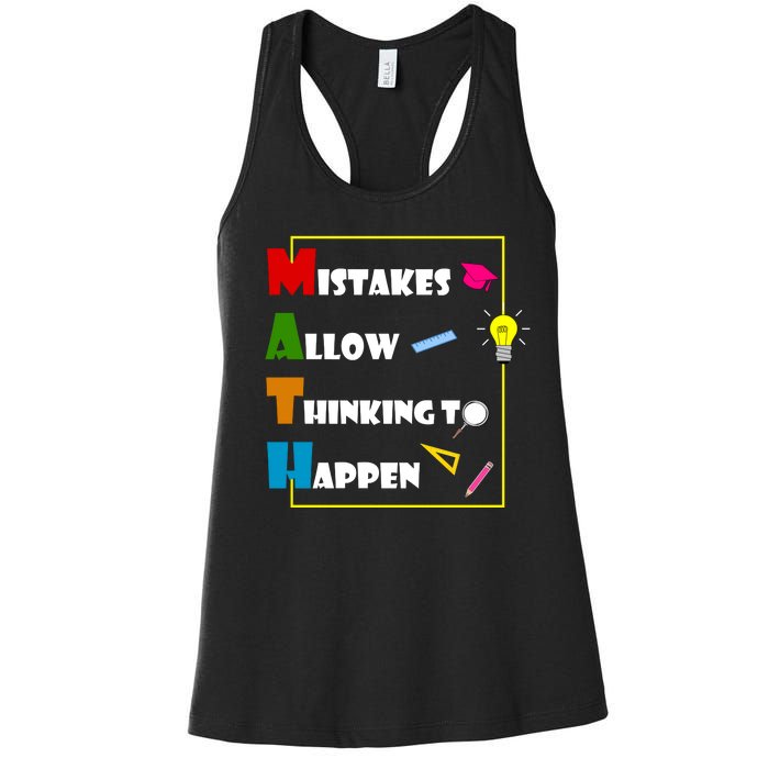 Math Mistakes Allow Thinking To Happen Women's Racerback Tank