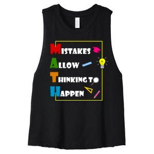 Math Mistakes Allow Thinking To Happen Women's Racerback Cropped Tank