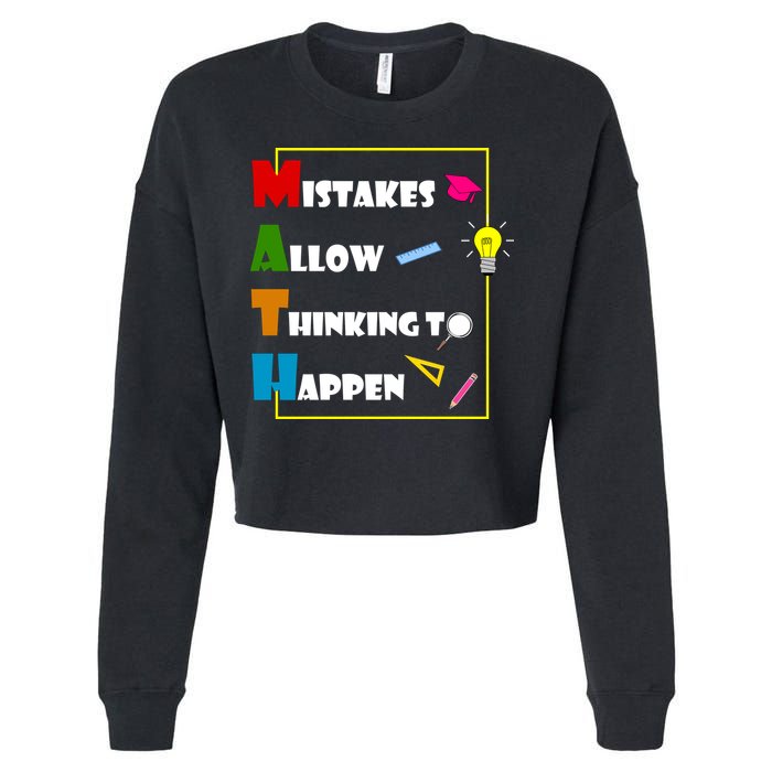 Math Mistakes Allow Thinking To Happen Cropped Pullover Crew