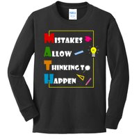 Math Mistakes Allow Thinking To Happen Kids Long Sleeve Shirt