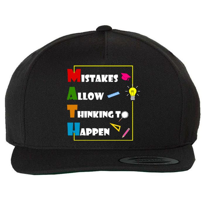 Math Mistakes Allow Thinking To Happen Wool Snapback Cap