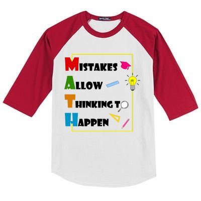 Math Mistakes Allow Thinking To Happen Kids Colorblock Raglan Jersey