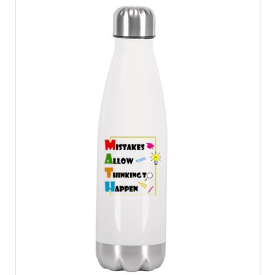 Math Mistakes Allow Thinking To Happen Stainless Steel Insulated Water Bottle